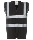 [YK001] Yoko Hi-vis 2-band-and-braces waistcoat (HVW100) (S, Black)