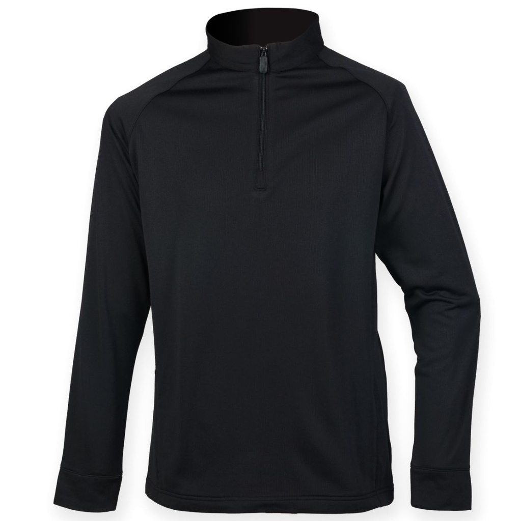 Henbury ¼ zip top with wicking finish