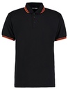 [KK409] Kustom Kit Tipped collar polo (classic fit) (S, Black/Orange)