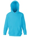 [SS273] Fruit of the Loom Kids classic hooded sweatshirt (5/6, Azure Blue)