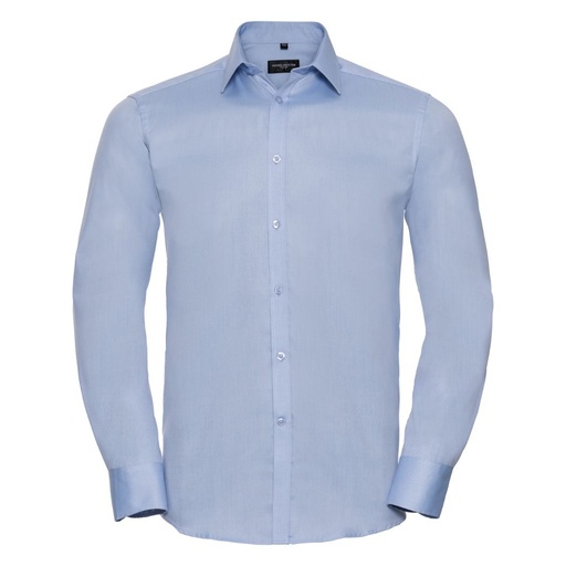 Russell Collection Long sleeve herringbone shirt