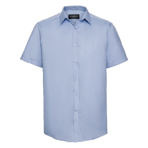 Russell Collection Short sleeve herringbone shirt