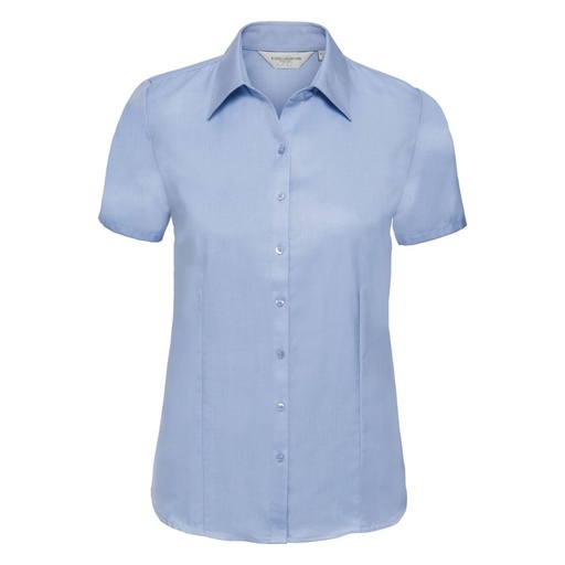 Russell Collection Women's short sleeve herringbone shirt