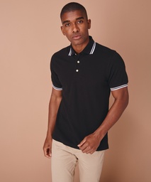 Henbury Double tipped collar and cuff polo shirt