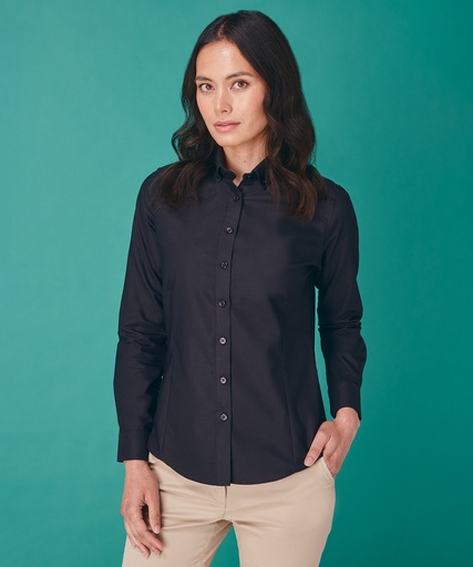 Henbury Women's modern long sleeve Oxford shirt