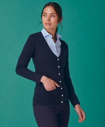 Henbury Women's v-button cardigan