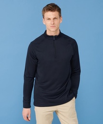 Henbury ¼ zip top with wicking finish