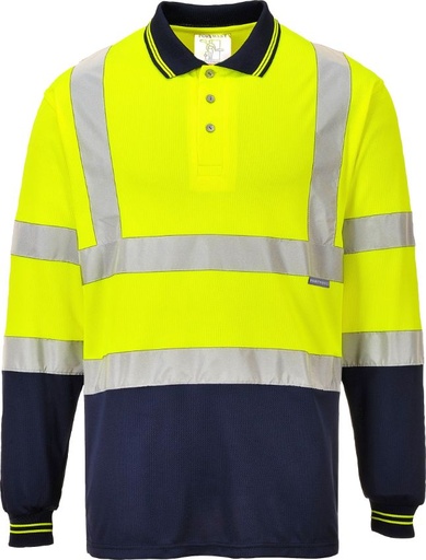 Portwest Hi-vis two-tone long sleeve polo shirt (S279)