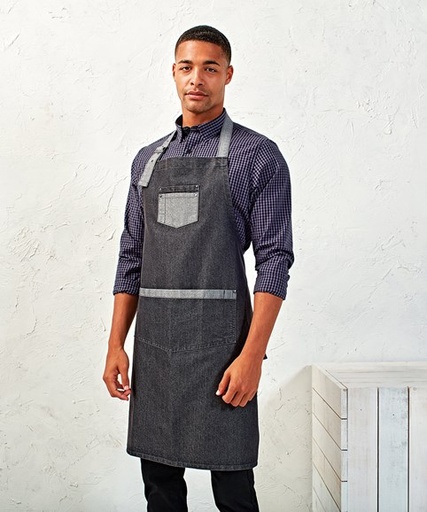 Premier Domain contrast denim bib apron