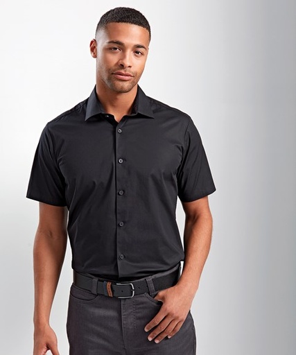 Premier Stretch fit cotton poplin short sleeve shirt