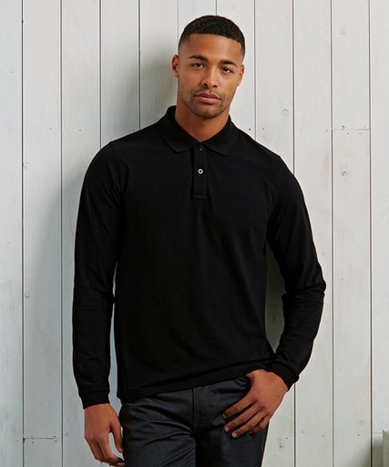 Premier Unisex long sleeve polo shirt, powered by HeiQ Viroblock