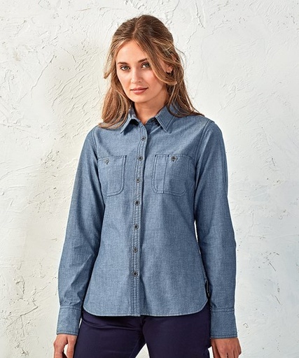 Premier Women's Chambray shirt, organic and Fairtrade certified