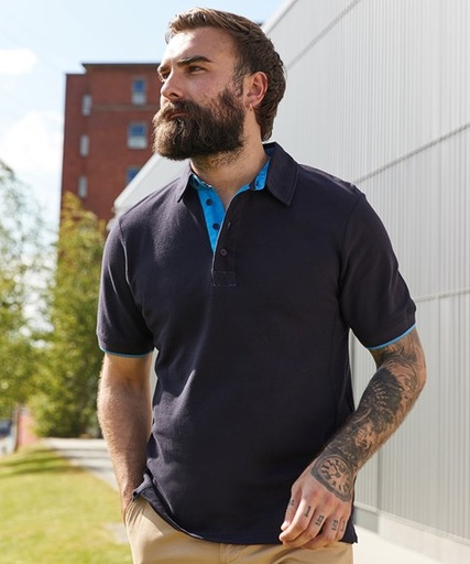 Front Row Contrast pique polo shirt