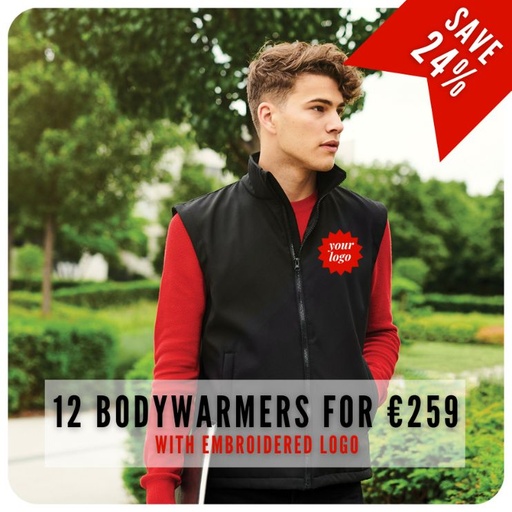 [BODYWARMER_DEAL] 12 Regatta Ablaze Softshell Bodywarmers (RG148) with logo for €259