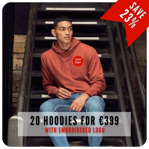 [HOODIE_DEAL] 20 AWDis Just Hoods College Hoodie with logo for €399