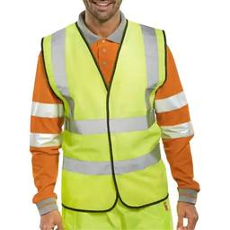 Supertouch Hi Vis Yellow Velcro Vest