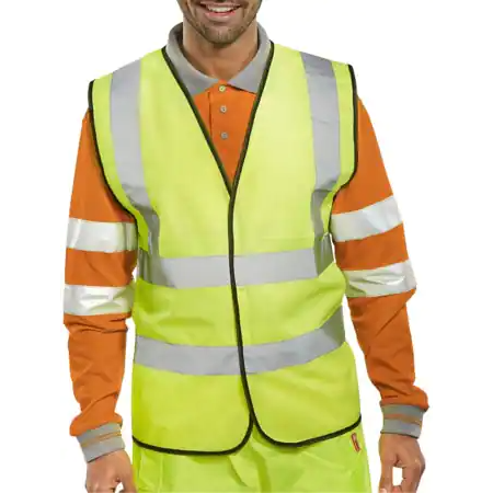 Supertouch Hi Vis Yellow Velcro Vest